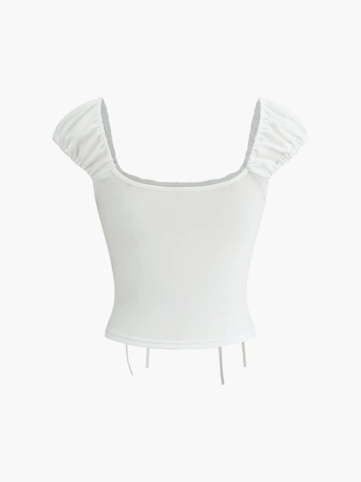 Lace Up Bow Decor Blouse sold by COMMENSE product image thumbnail 4