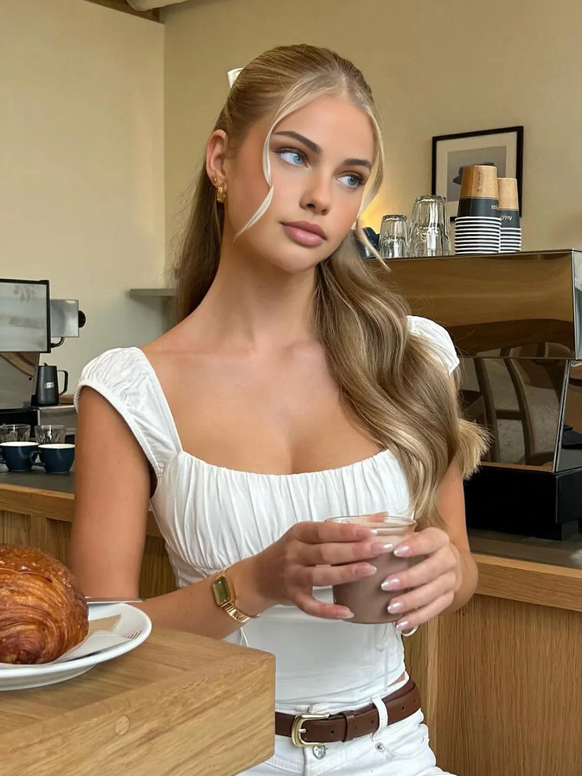 Lace Up Bow Decor Blouse sold by COMMENSE product image thumbnail 2