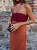 Elegant Pleated Panel Slit Long Dress sold by COMMENSE