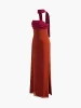 Elegant Pleated Panel Slit Long Dress sold by COMMENSE