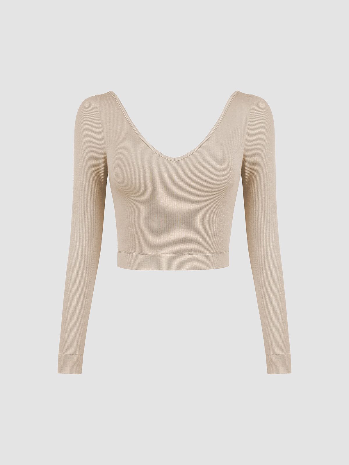 Solid V-Neck Long Sleeve Shirt sold by COMMENSE