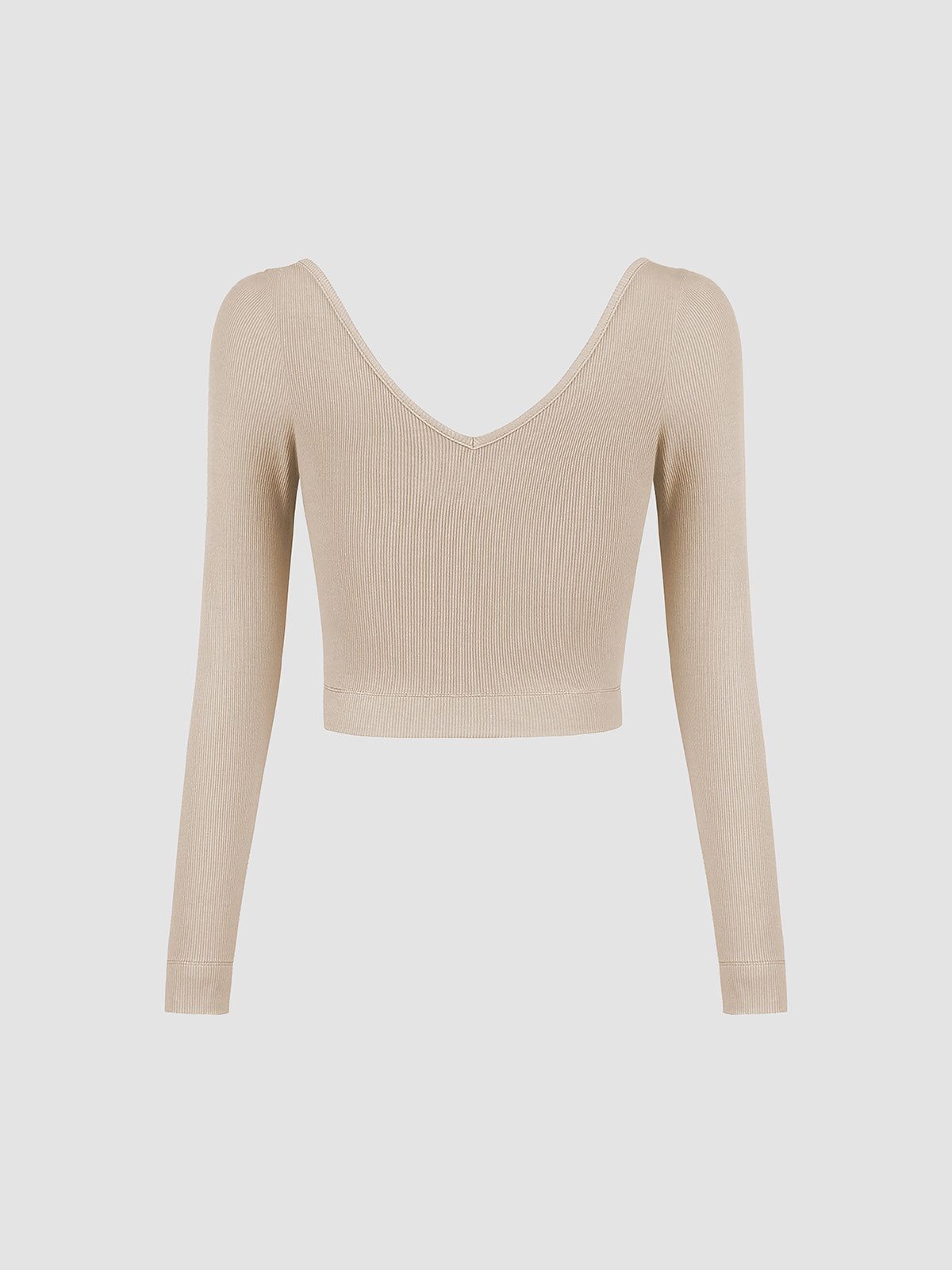 Solid V-Neck Long Sleeve Shirt sold by COMMENSE product image thumbnail 2