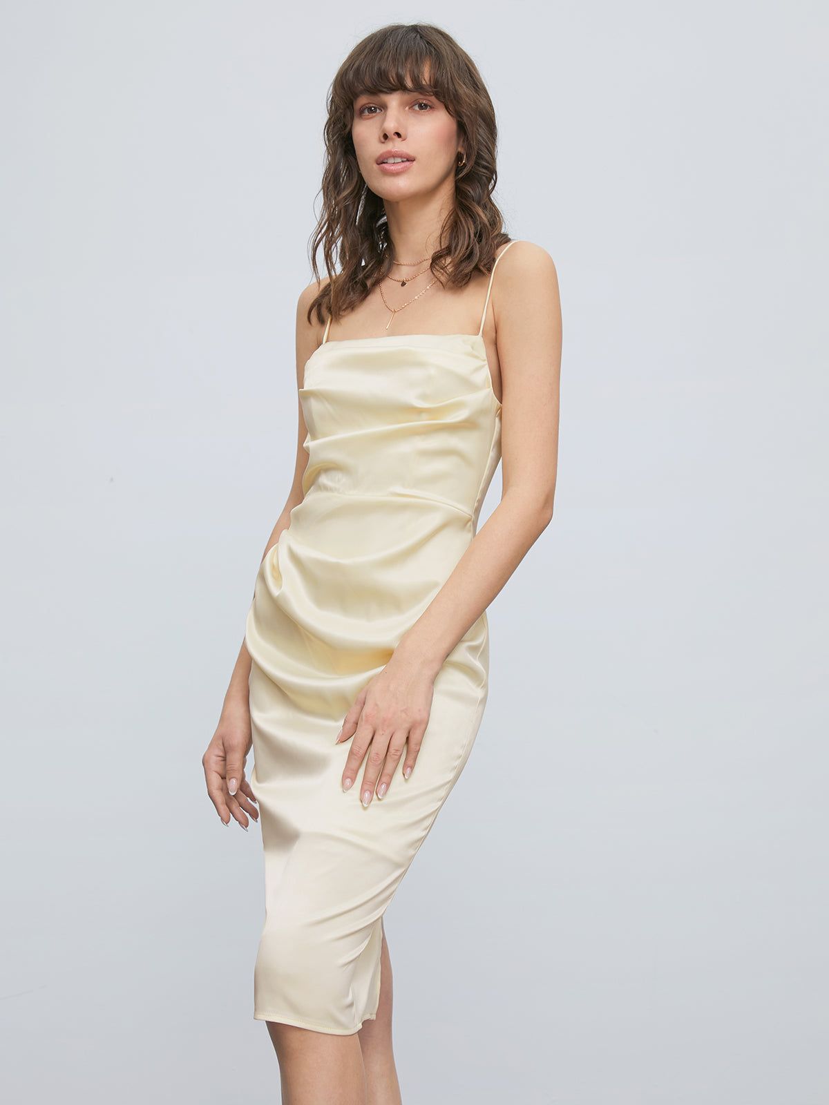 Contour Satin Midi Dress sold by COMMENSE product image thumbnail 3