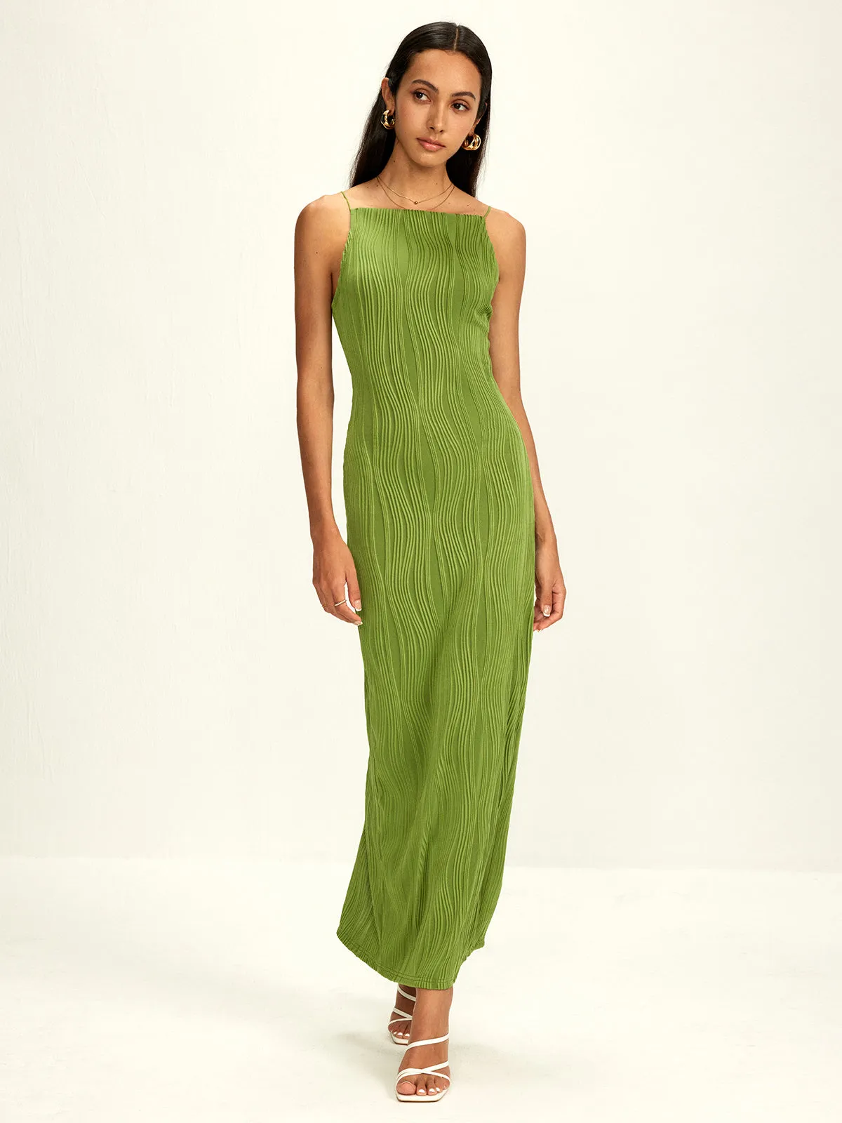 Ribbed Split Bodycon Cami Dress sold by COMMENSE