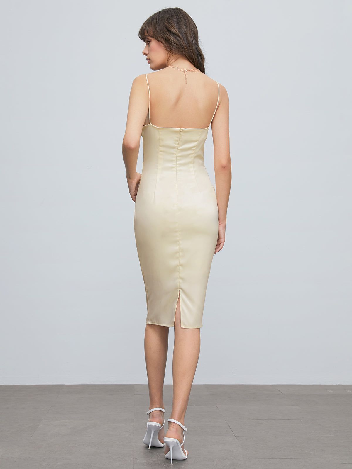 Contour Satin Midi Dress sold by COMMENSE product image thumbnail 5