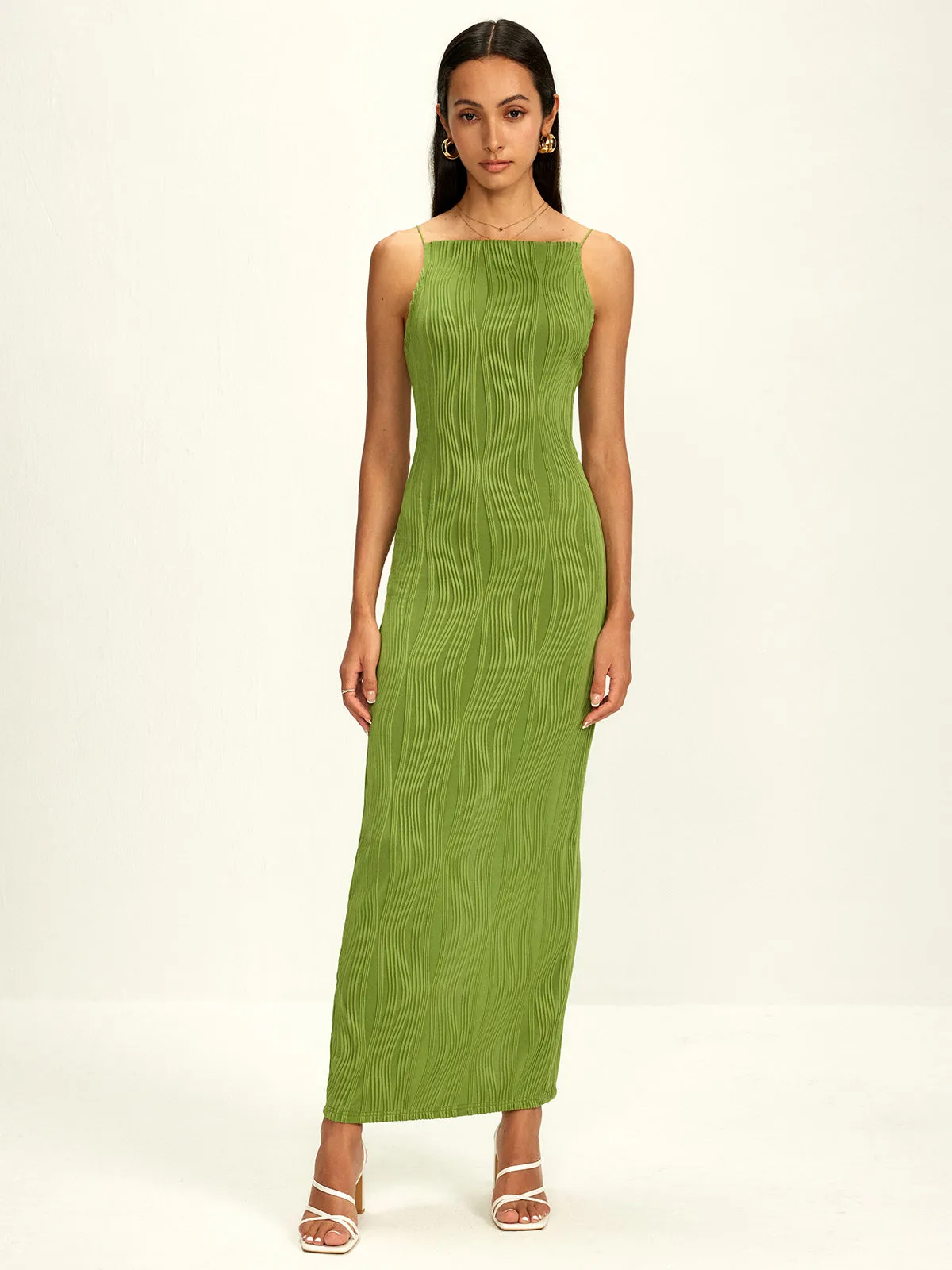 Ribbed Split Bodycon Cami Dress sold by COMMENSE product image thumbnail 5