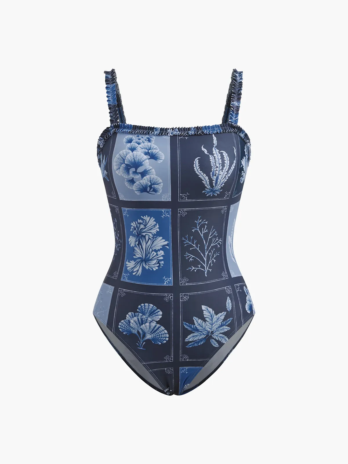 Print Lettuce Trim One Piece Swimsuit sold by COMMENSE