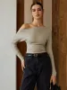 Cold Shoulder Long Sleeve T-Shirt sold by COMMENSE