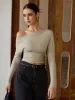 Cold Shoulder Long Sleeve T-Shirt sold by COMMENSE