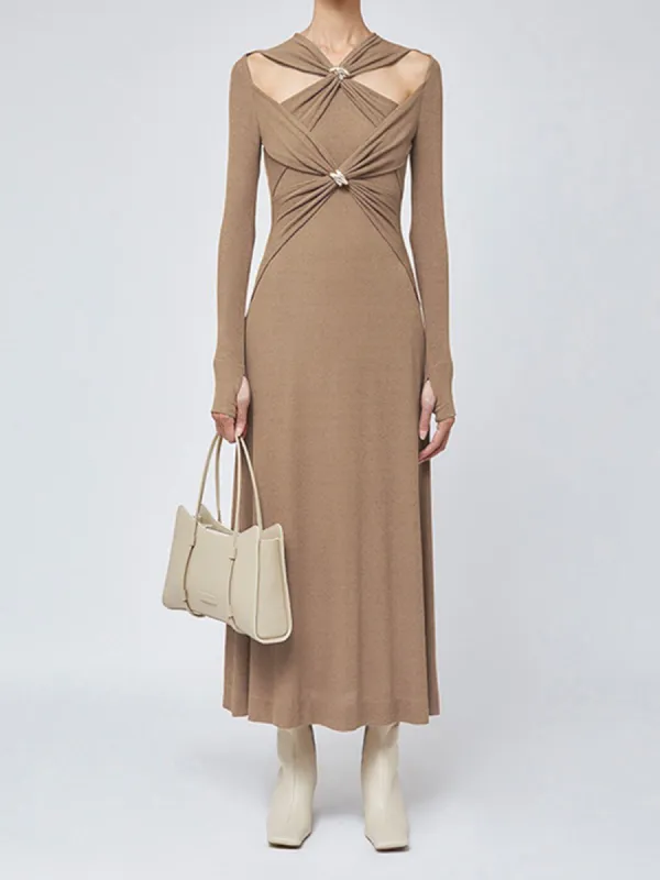 Criss Cross Cut Out Long Dress sold by COMMENSE