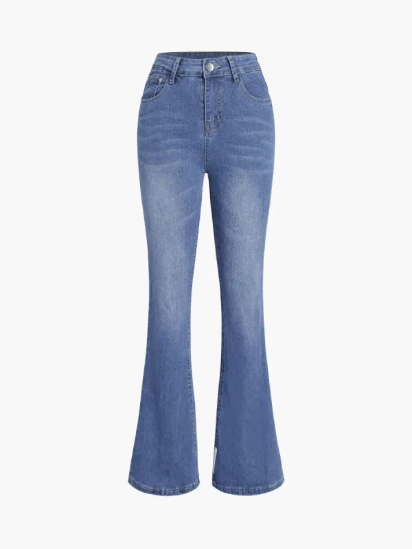 Utility Denim Flared Jeans sold by COMMENSE