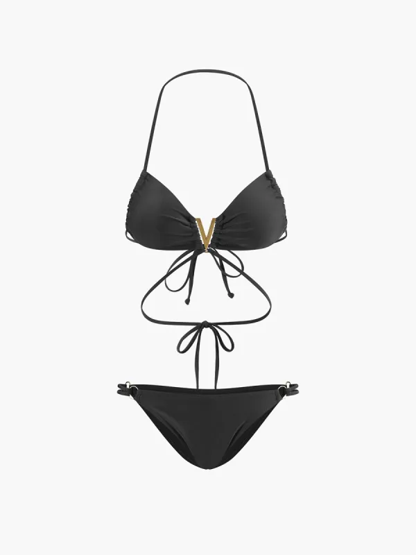 Adjustable Halter Bikini Set sold by COMMENSE