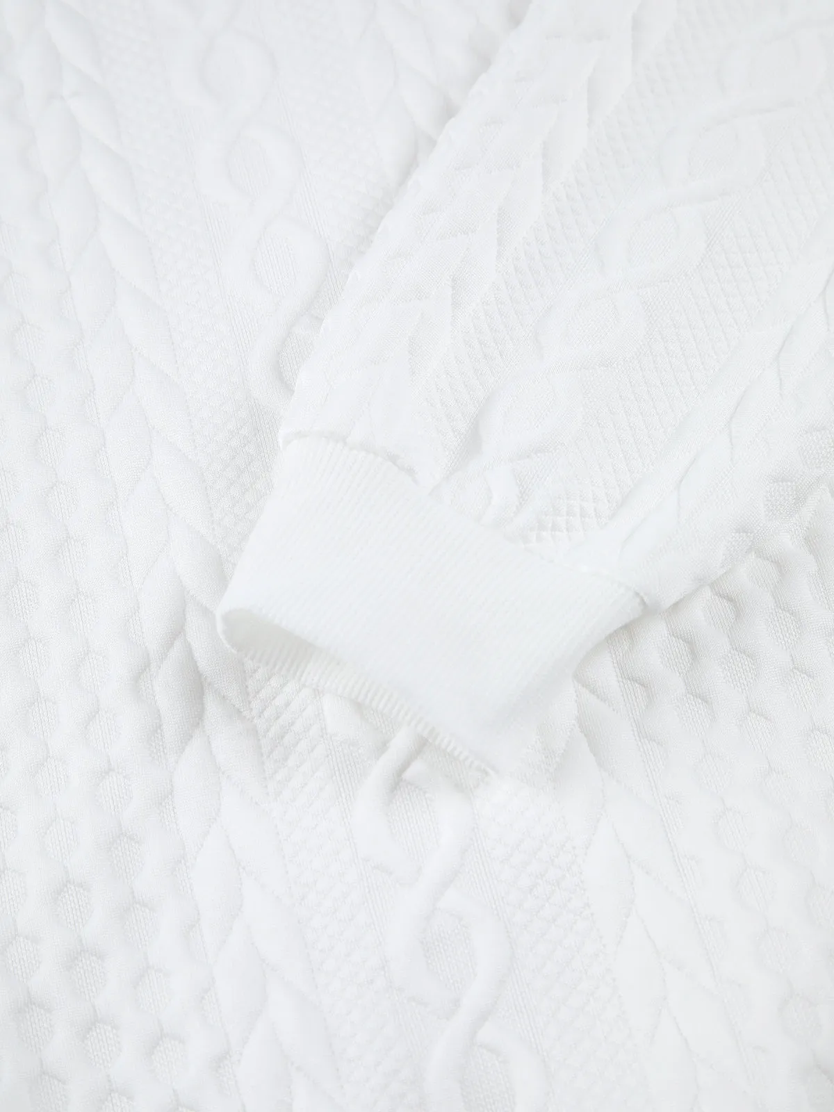 Knit Cable Long Sleeve Drawstring Hoody sold by COMMENSE product image thumbnail 5