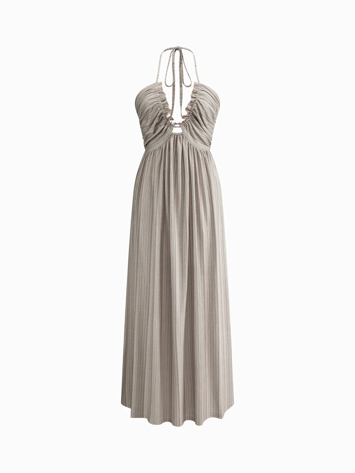 Backless U-Neck Halter Strap Long Dress sold by COMMENSE product image thumbnail 2