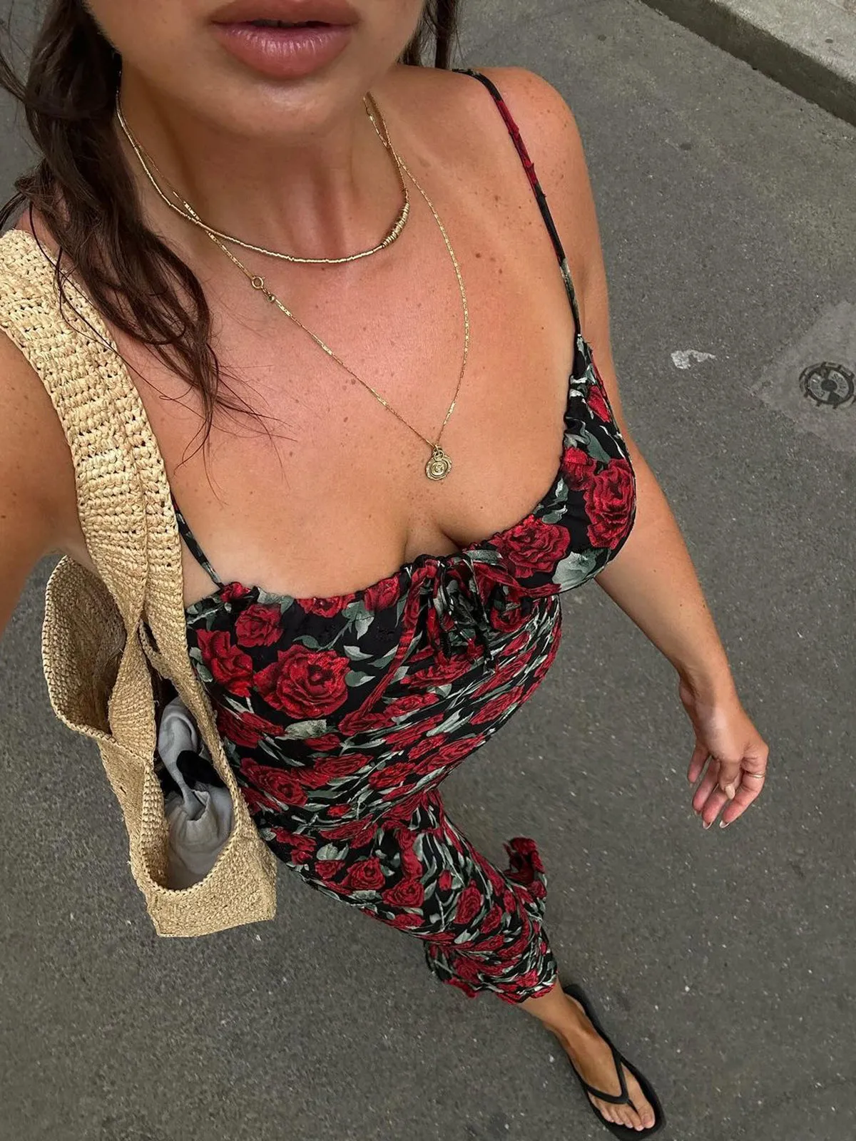 Bulgarian Roses Floral Cami Long Dress sold by COMMENSE product image thumbnail 2