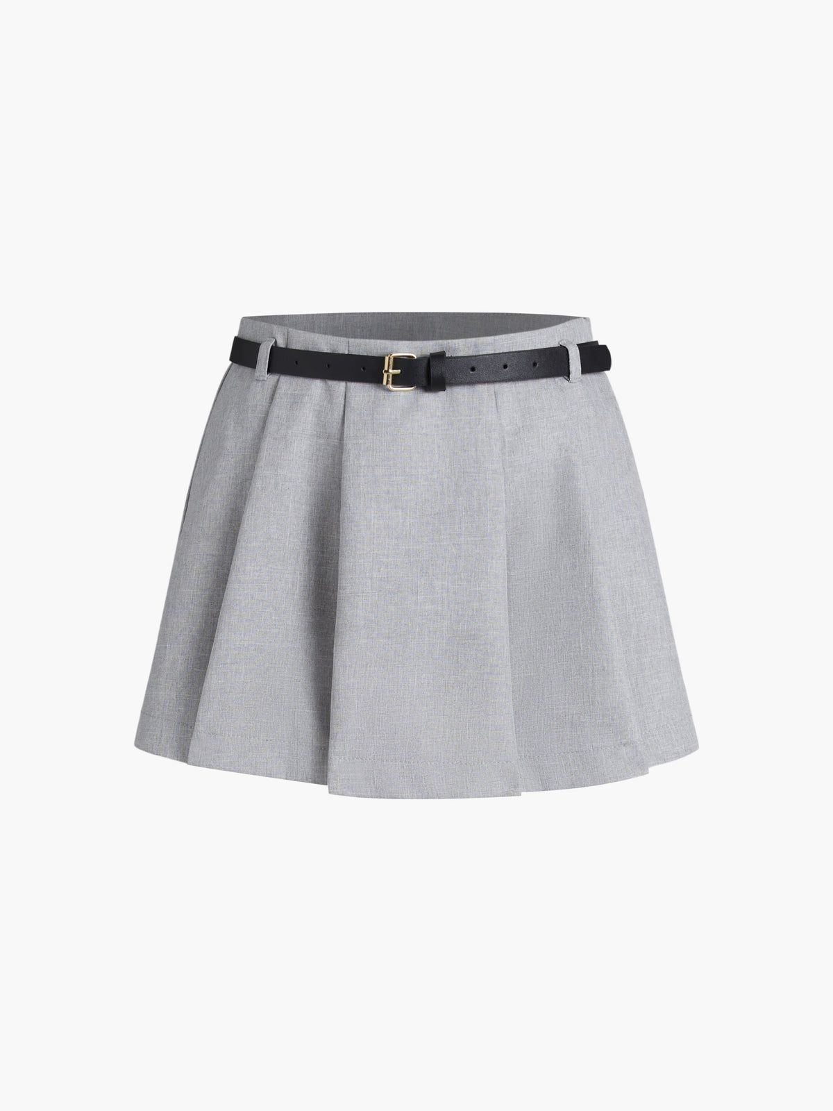 Belted Pleated Zippered Skort sold by COMMENSE