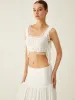 Lace Trim Drawstring Skirt Set sold by COMMENSE