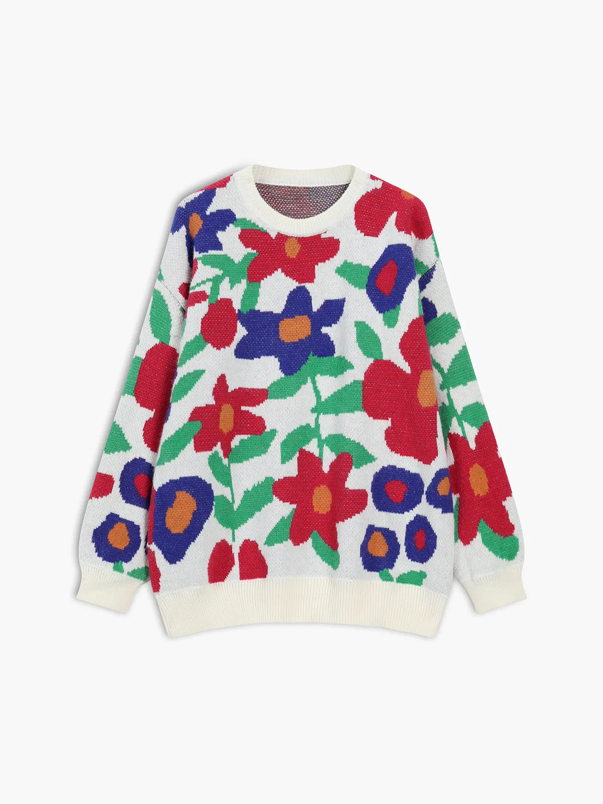 Floral Charm Oversized Sweater sold by COMMENSE