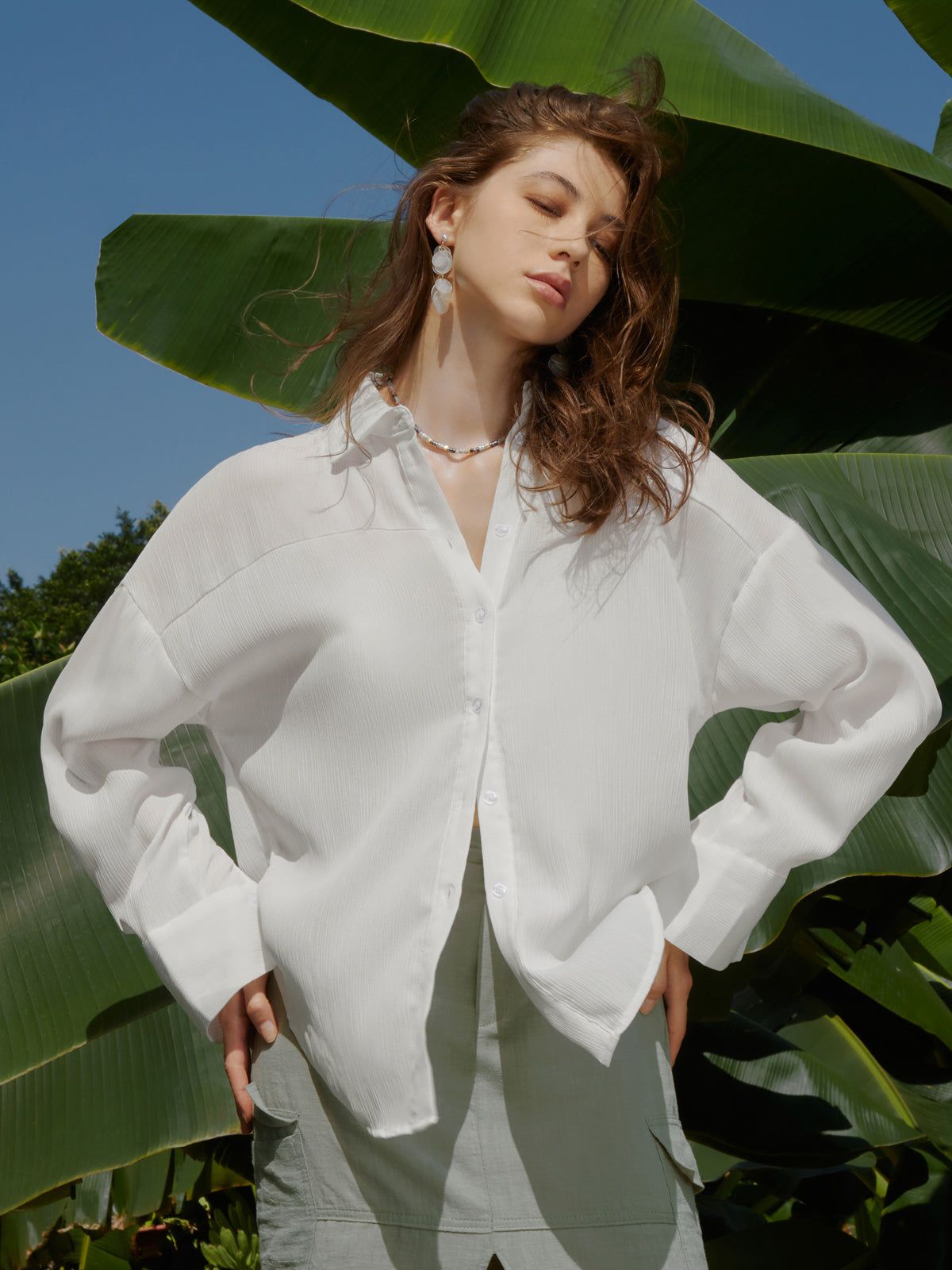 Semi Sheer Oversized Shirt sold by COMMENSE product image thumbnail 2
