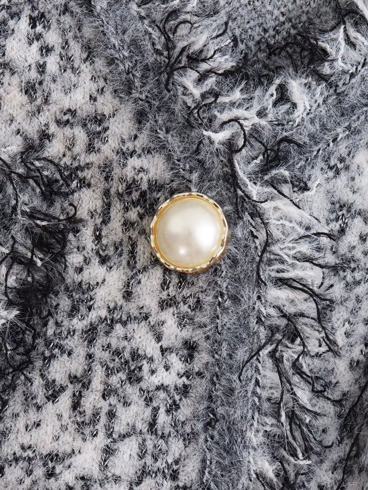 Old Money Aesthetics Raw Hem Tweed Cardigan sold by COMMENSE product image thumbnail 5