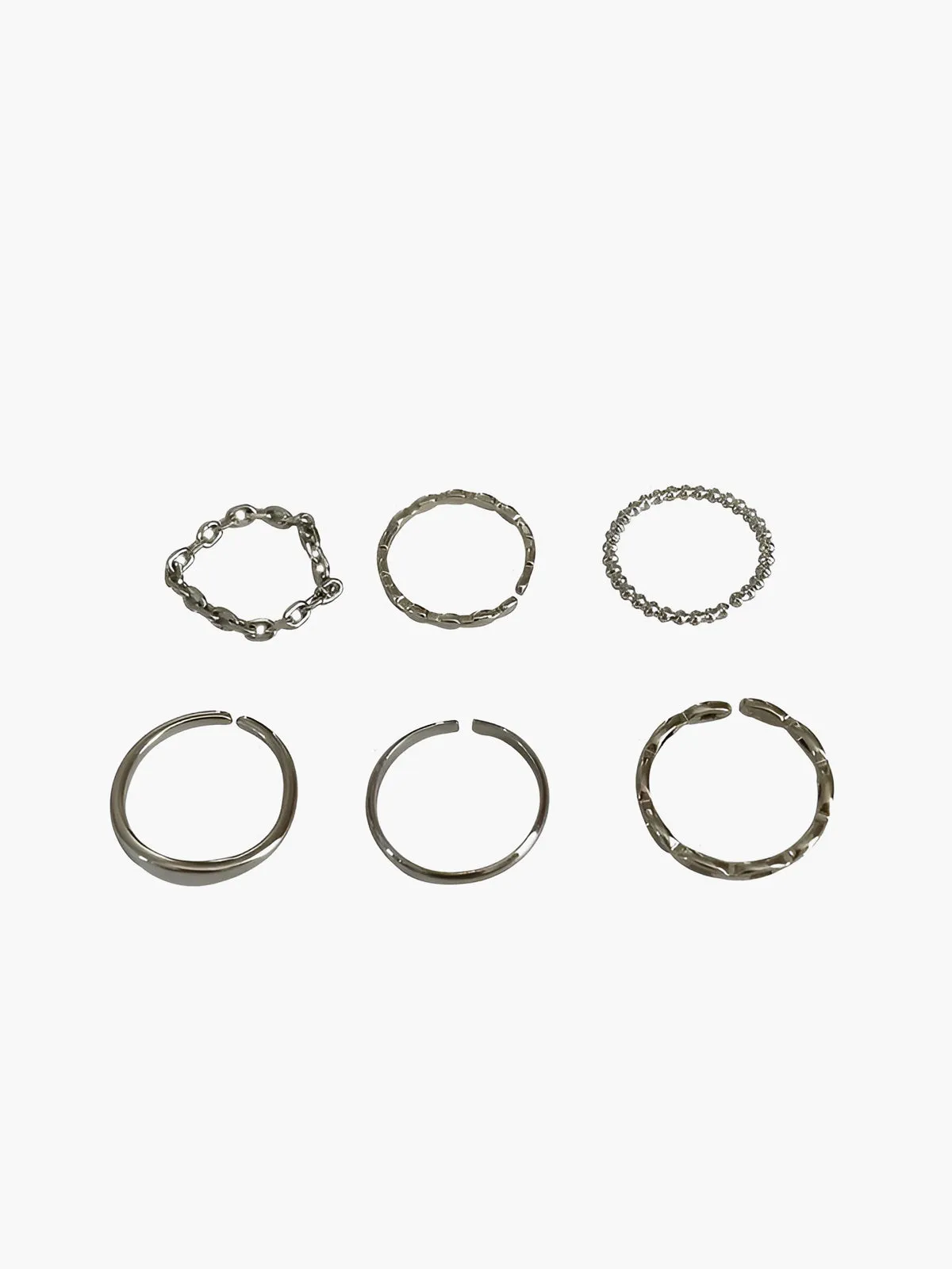 6pcs Silver Open Ring Set sold by COMMENSE product image thumbnail 2