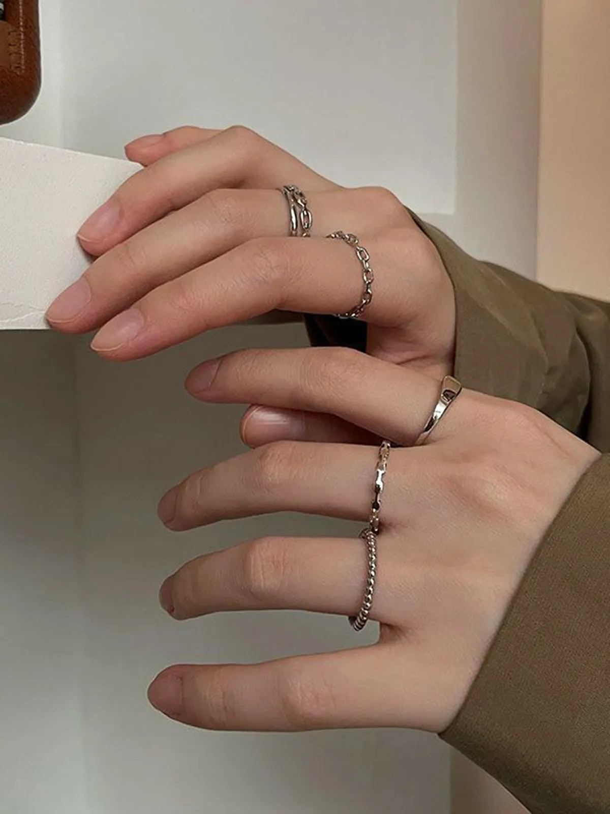 6pcs Silver Open Ring Set sold by COMMENSE product image thumbnail 3