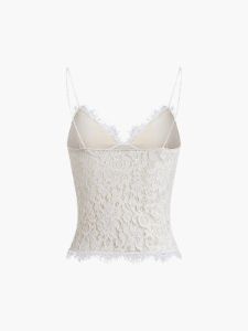 Floral Lace Zippered Top sold by COMMENSE