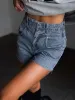 Denim Raw Cut Shorts sold by COMMENSE