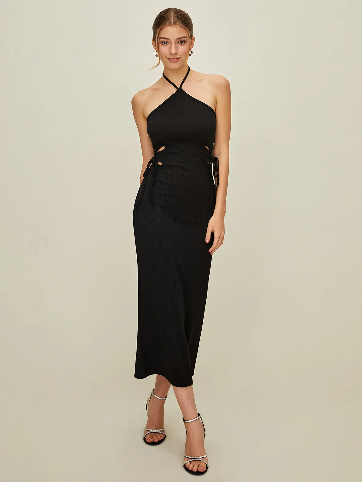 Backless Halter Knotted Dress sold by COMMENSE product image thumbnail 5