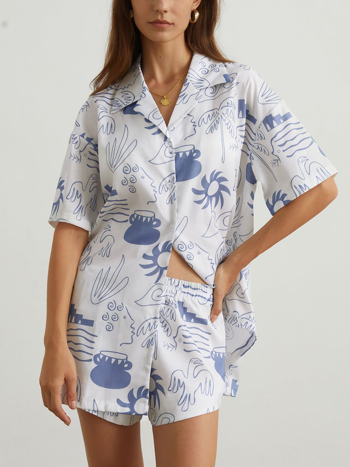 Simple Life Two Piece Shorts Set sold by COMMENSE product image thumbnail 4