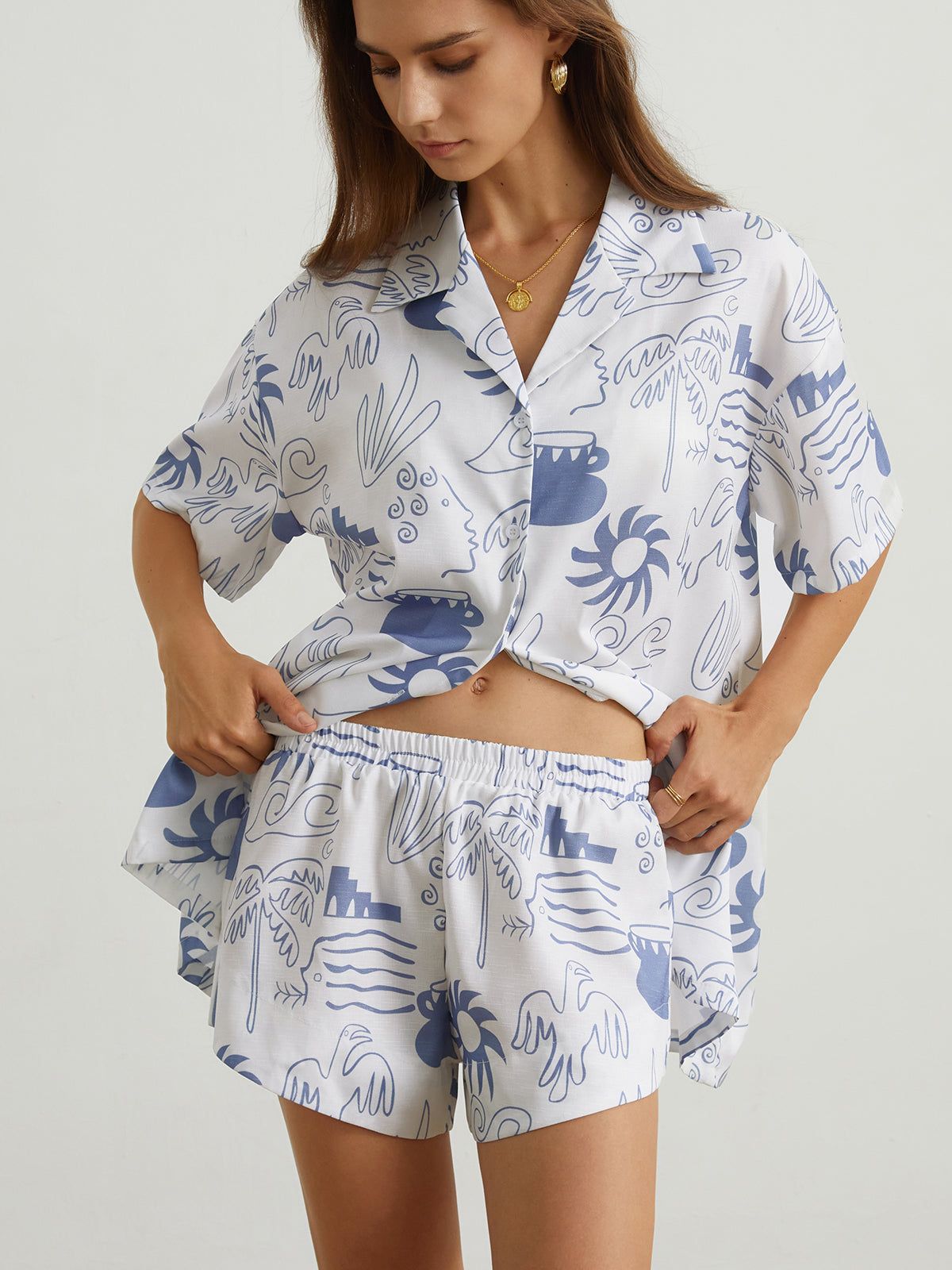 Simple Life Two Piece Shorts Set sold by COMMENSE