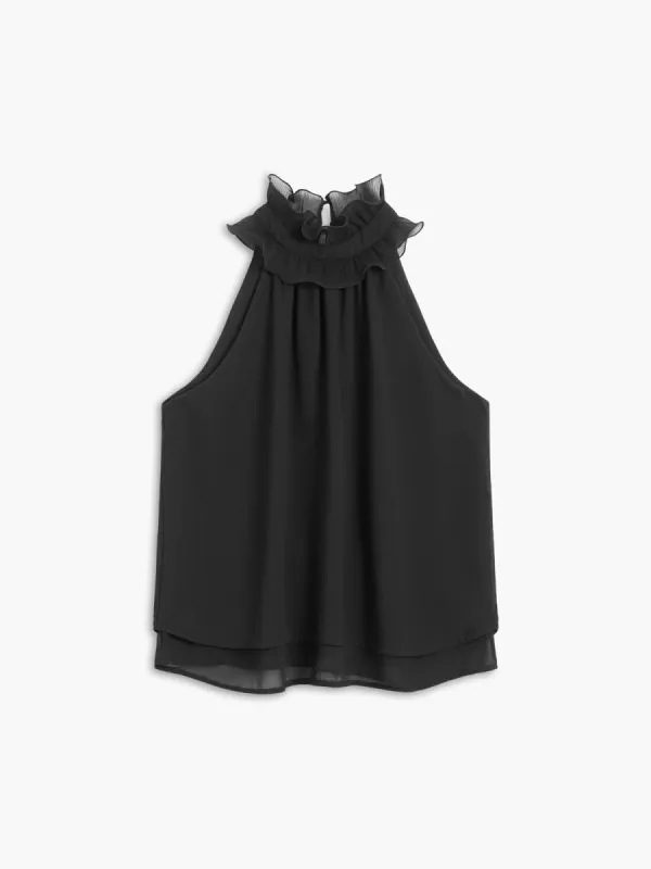 Lightweight Ruffled Pleat Top sold by COMMENSE