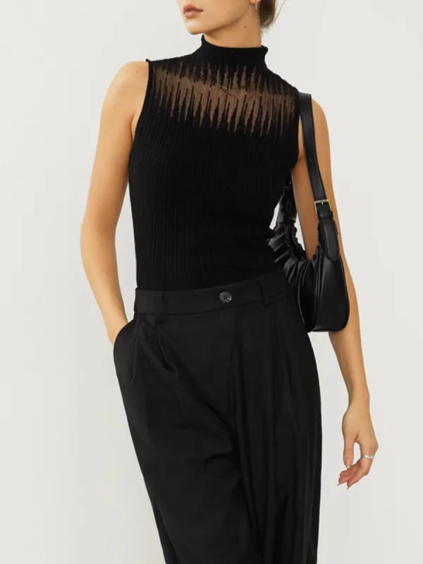 Flaming Vibes Mock Neck Tank Top made by COMMENSE