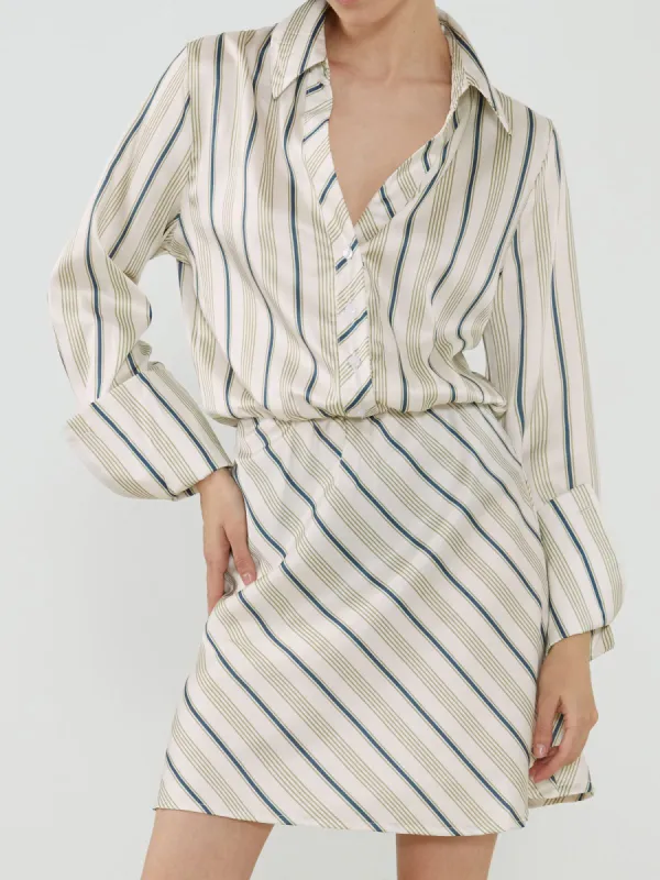 Pinstripe Shirt Dress sold by COMMENSE