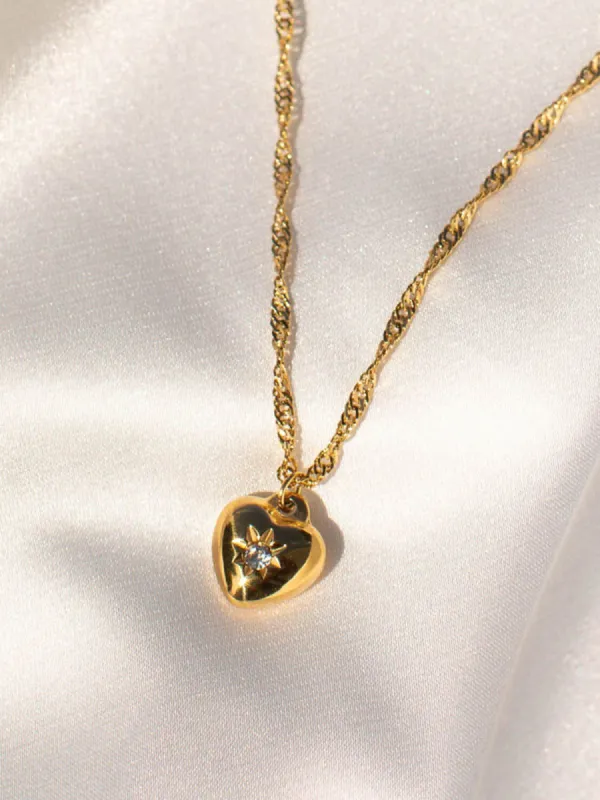 Heart Star Pendant Necklace sold by COMMENSE