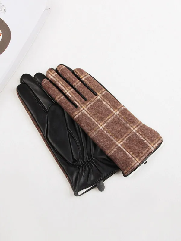 Vintage Check Print Gloves sold by COMMENSE