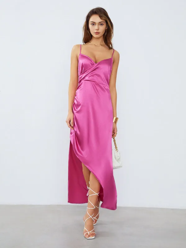 Open Back Stain Slip Long Dress sold by COMMENSE