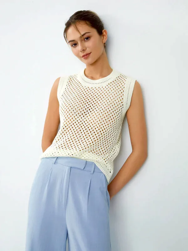 Cover Up Crochet Tank Top sold by COMMENSE