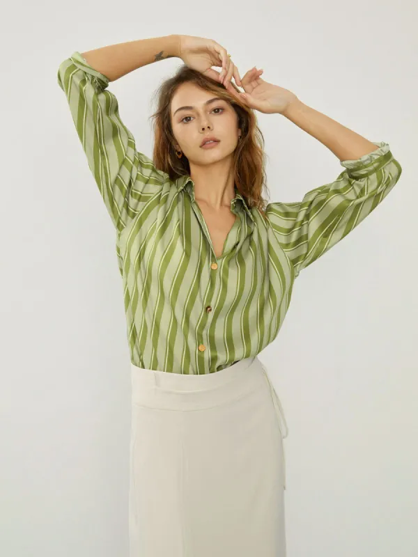Pinstripe Oversized Shirt sold by COMMENSE