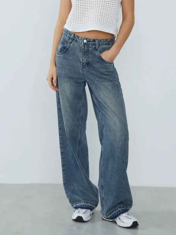 Retro Denim Wide Leg Jeans sold by COMMENSE