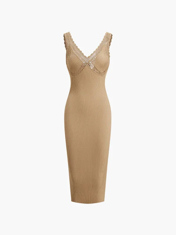 Crochet Eyelet Midi Dress sold by COMMENSE