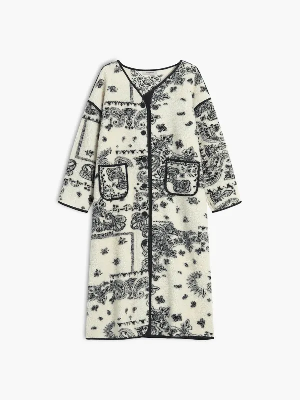 Toile De Jouy Pocket Sherpa Coat sold by COMMENSE