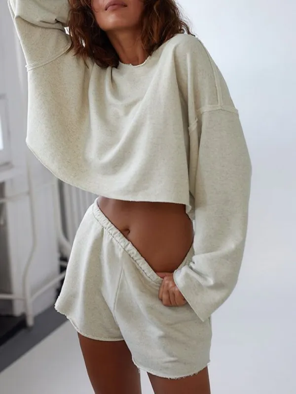 Everyday Crop Two Piece Shorts Set sold by COMMENSE