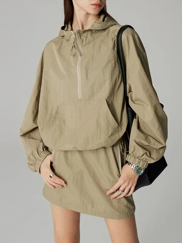 Street Hoodie Two Piece Skirt Set sold by COMMENSE