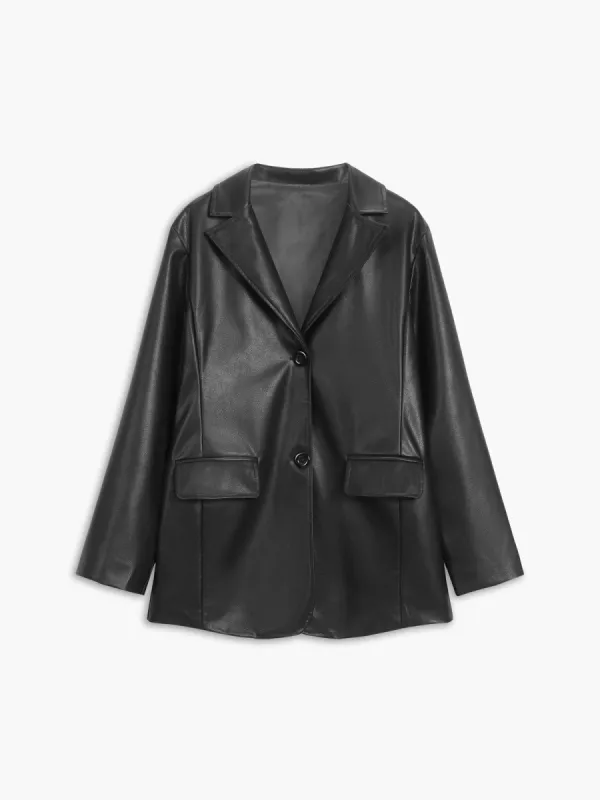 Lean On Me Faux Leather Jacket made by COMMENSE