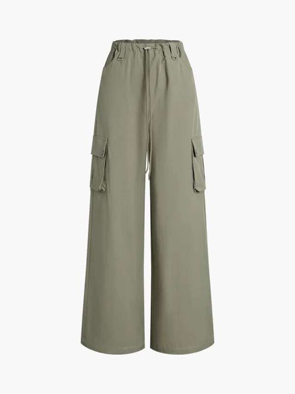 Utility Drawstring Cargo Pants sold by COMMENSE