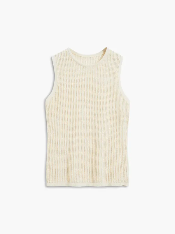 Utility Eyelet Crochet Tank Top sold by COMMENSE