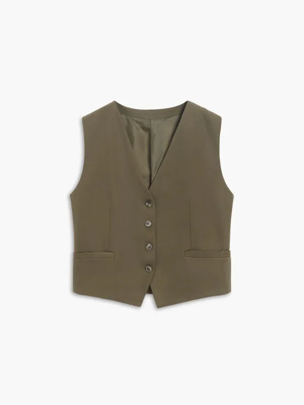 Utility Button Down Vest sold by COMMENSE