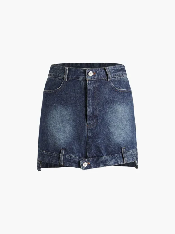 Vintage Buttoned Denim Skirt sold by COMMENSE