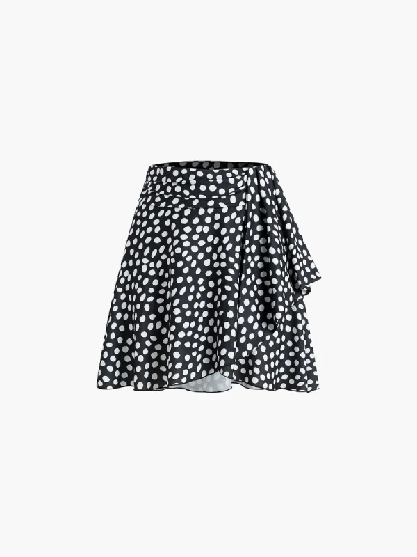 Polka Dot Ruffle Skirt sold by COMMENSE